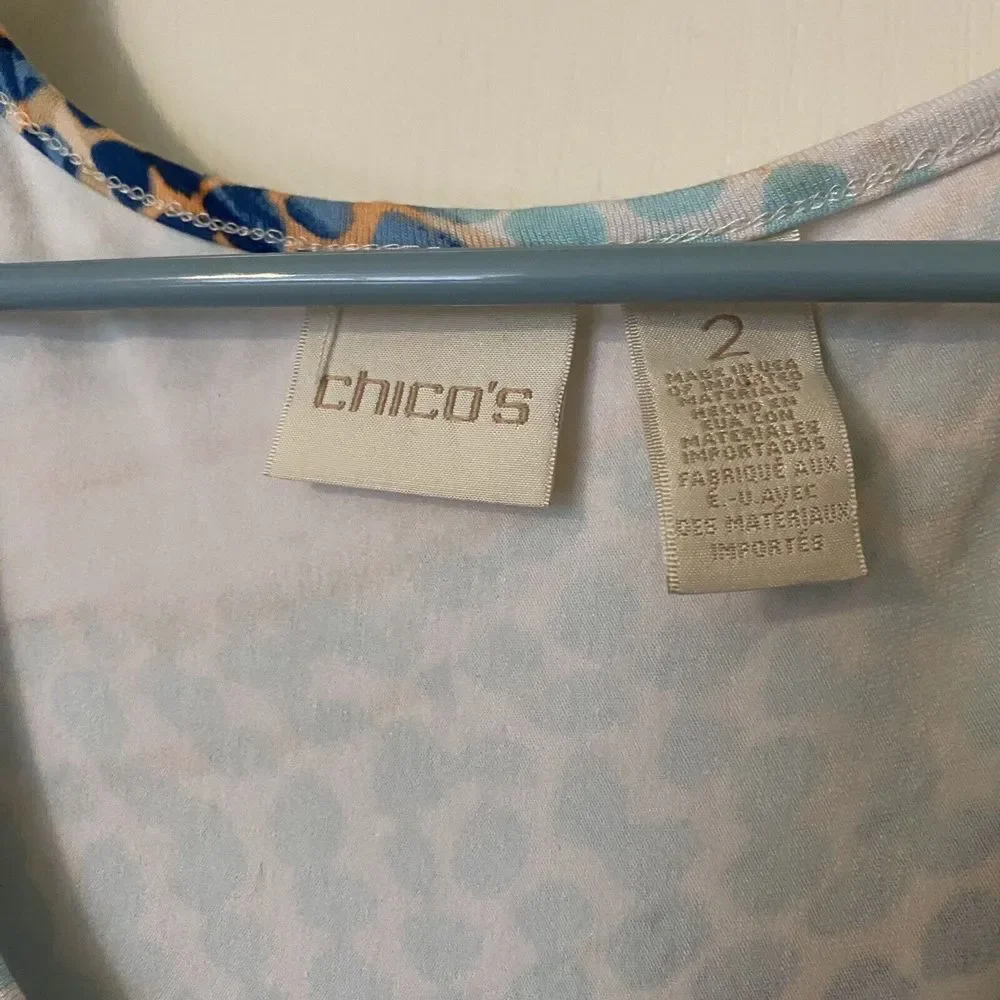 Chico's Dress Womens Size 2 Large Pebbled Waves Maxi Sleeveless Stretch - Picture 5 of 7